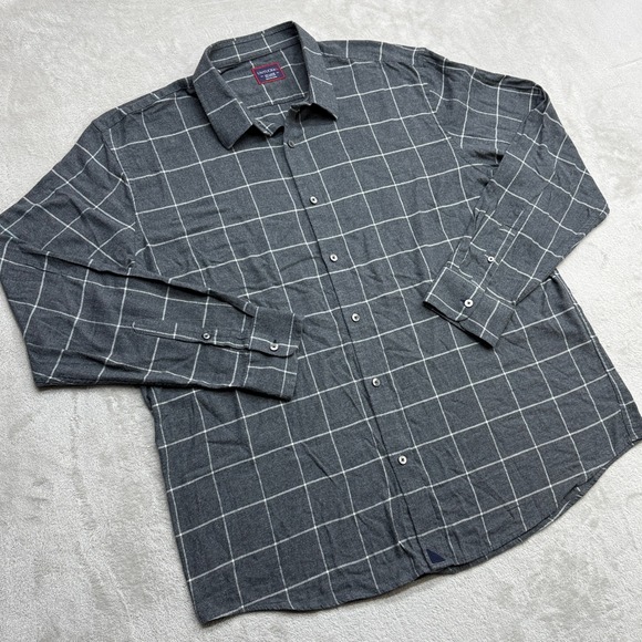 UNTUCKit Other - UNTUCKit Flannel Button Down Shirt Men XXL Gray Windowpane Plaid Cotton Long Slv